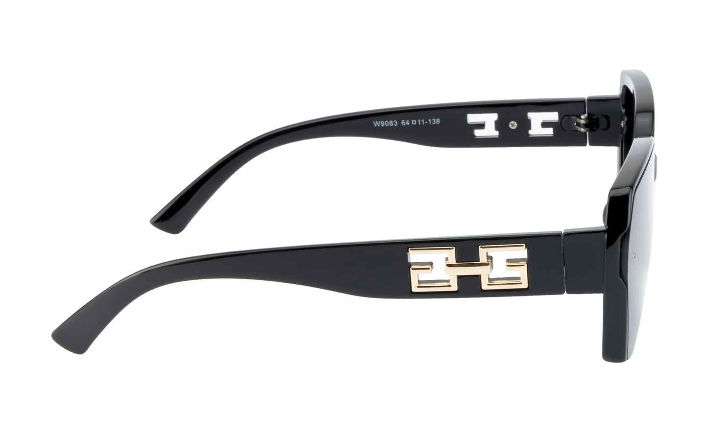 Clark N Palmer Black Rectangular Sunglasses