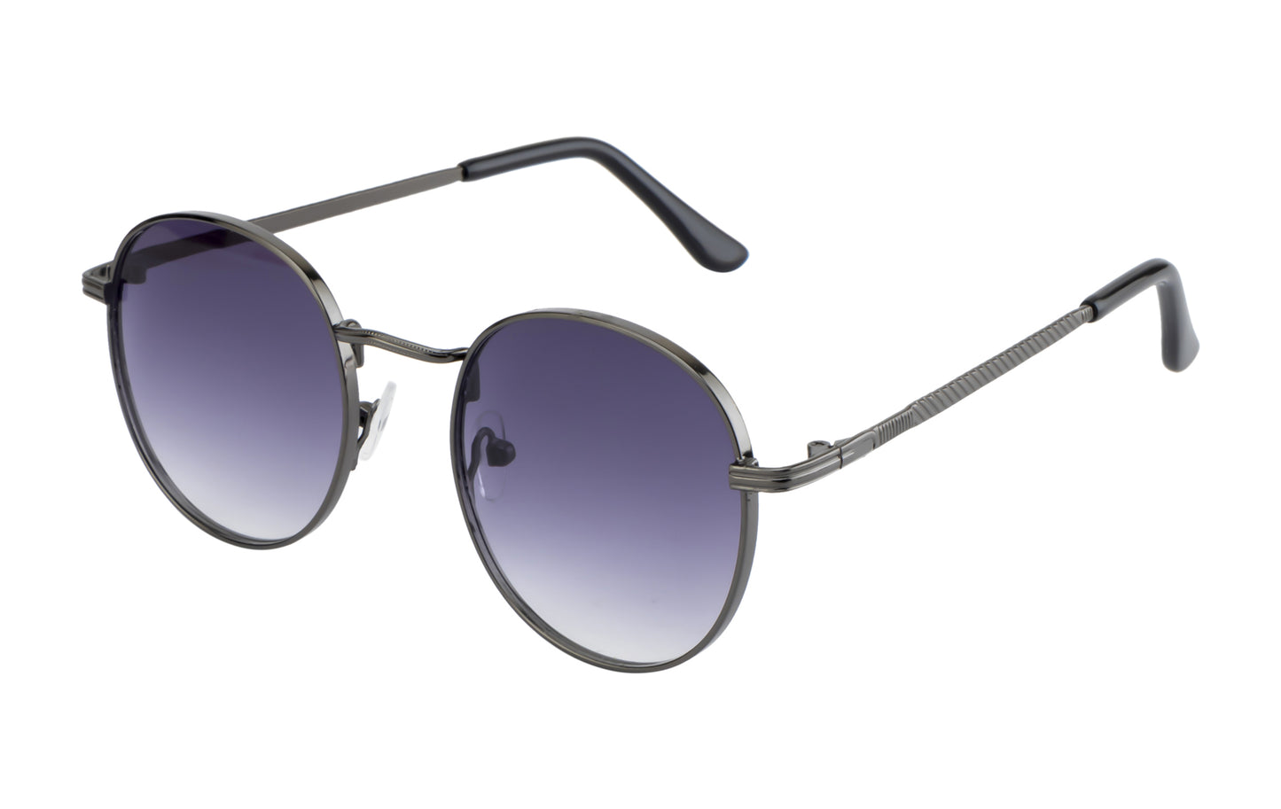 Clark N Palmer Grey Gradient Round Sunglasses