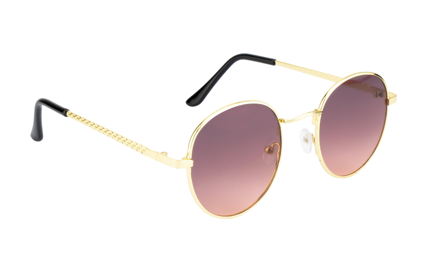 Clark N Palmer Gold Frame Oval Gradient Sunglasses
