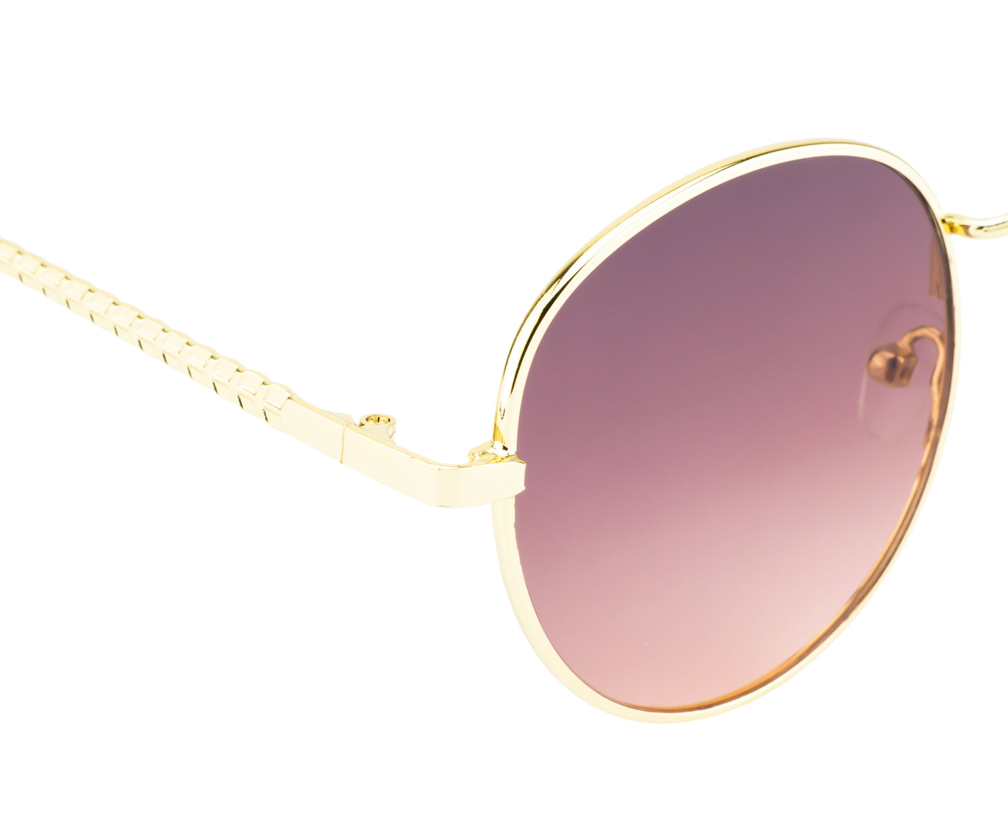 Clark N Palmer Gold Frame Oval Gradient Sunglasses