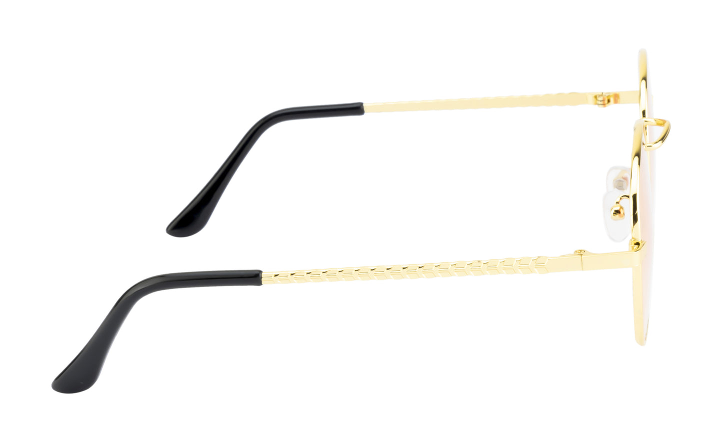 Clark N Palmer Gold Frame Sunset Pink Reflective Sunglasses