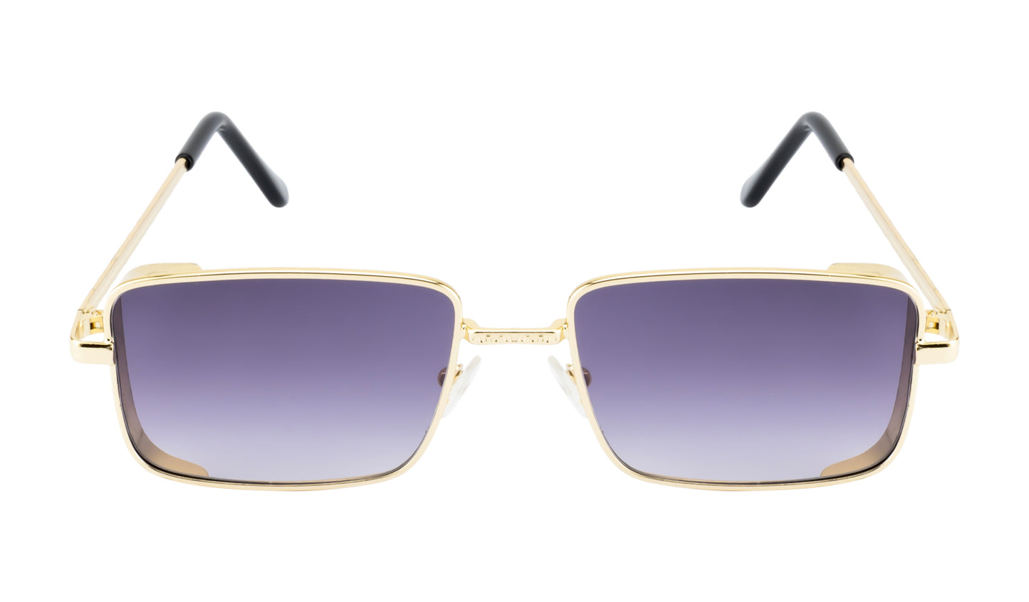Clark N Palmer Silver Frame Rectangular Sunglasses
