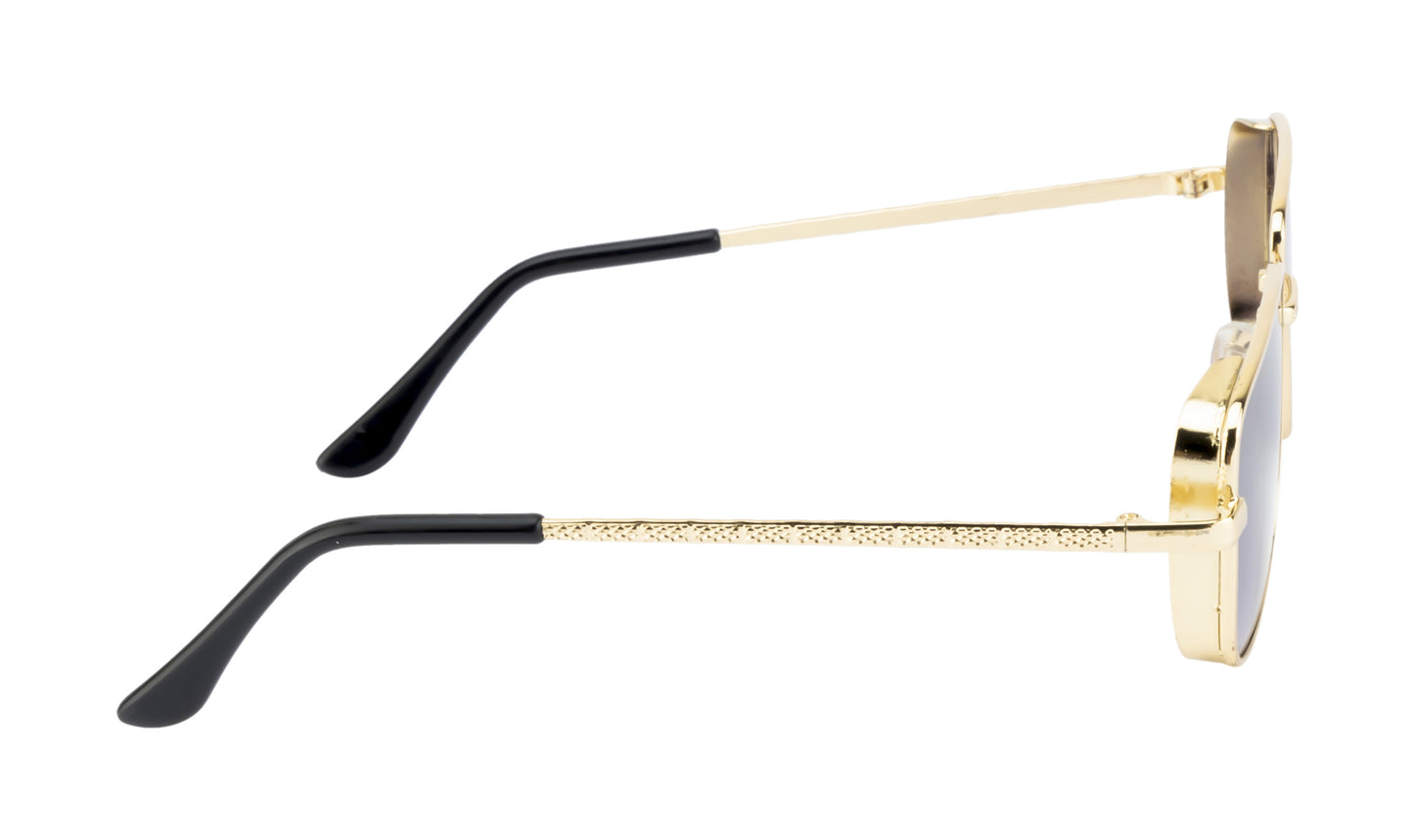 Clark N Palmer Silver Frame Rectangular Sunglasses