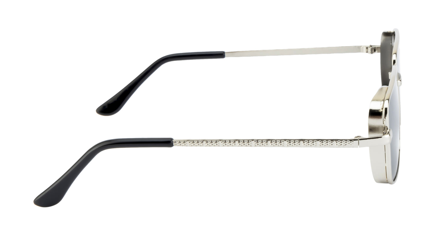 Clark N Palmer Gold Frame Rectangular Sunglasses