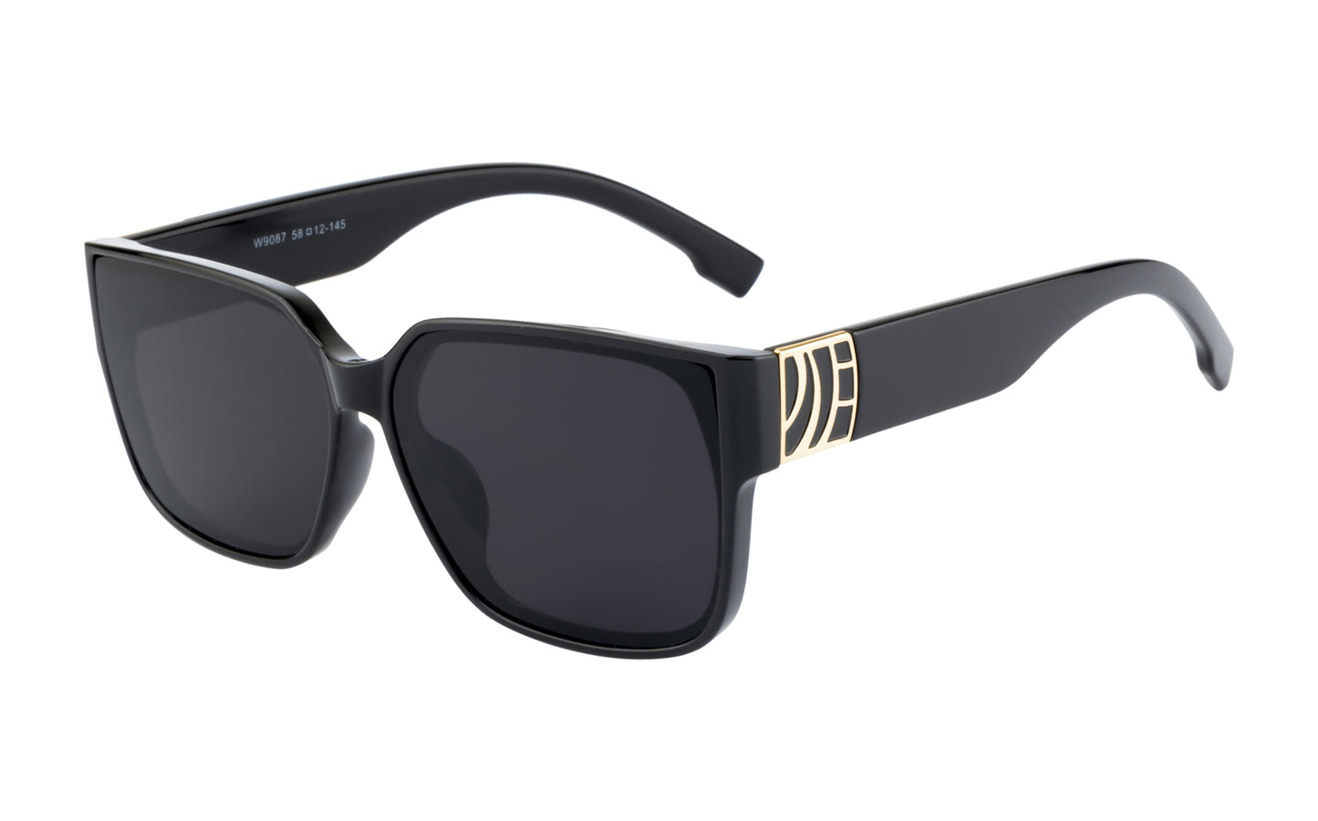 Clark N Palmer Oversized Matte Black Sunglasses