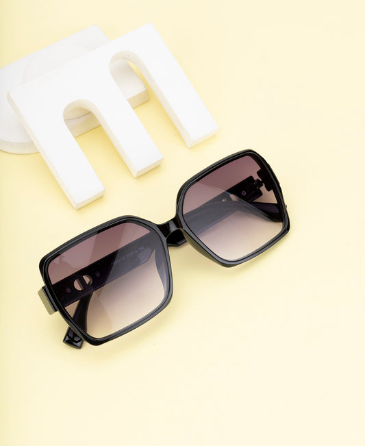 Clark N Palmer Purple Rectangular Sunglasses