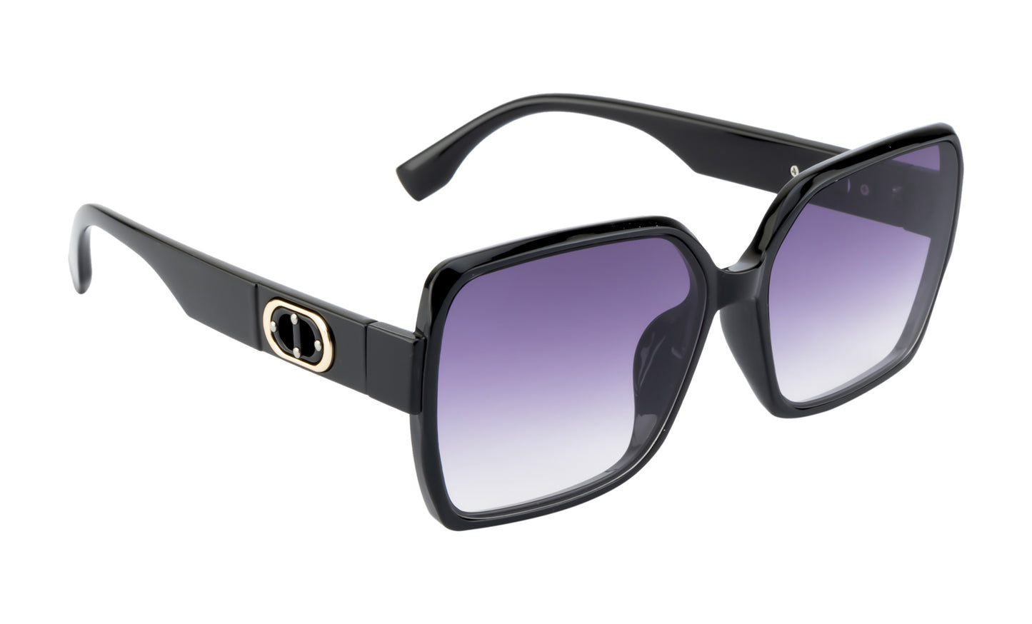 Clark N Palmer Purple Rectangular Sunglasses