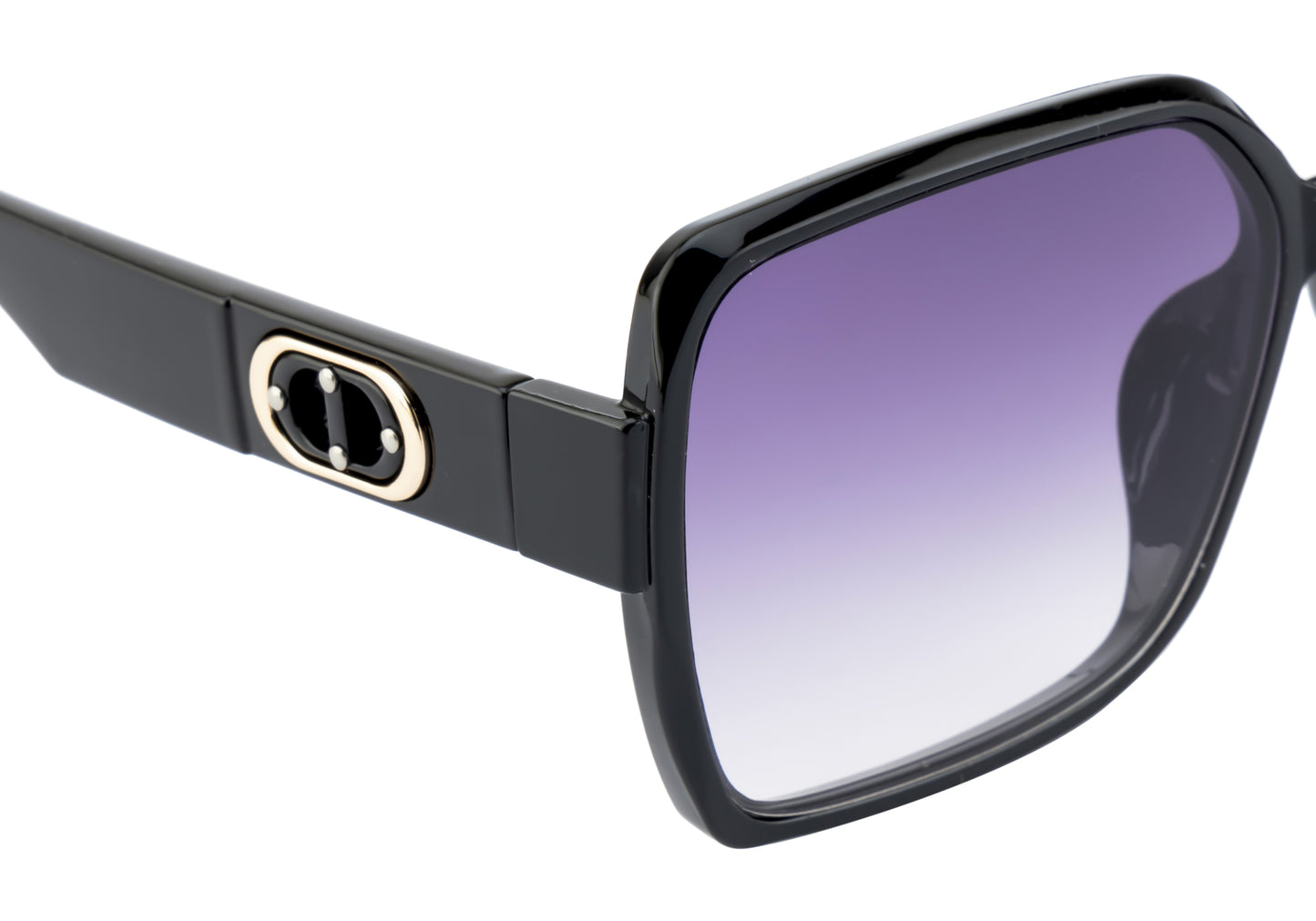 Clark N Palmer Purple Rectangular Sunglasses