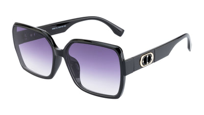 Clark N Palmer Purple Rectangular Sunglasses