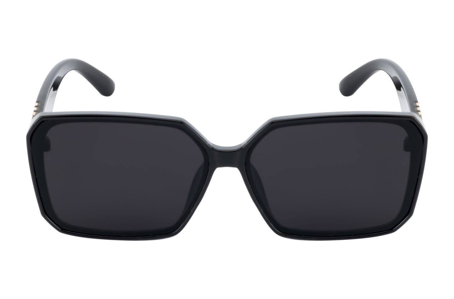 Clark N Palmer Black Rectangular Sunglasses