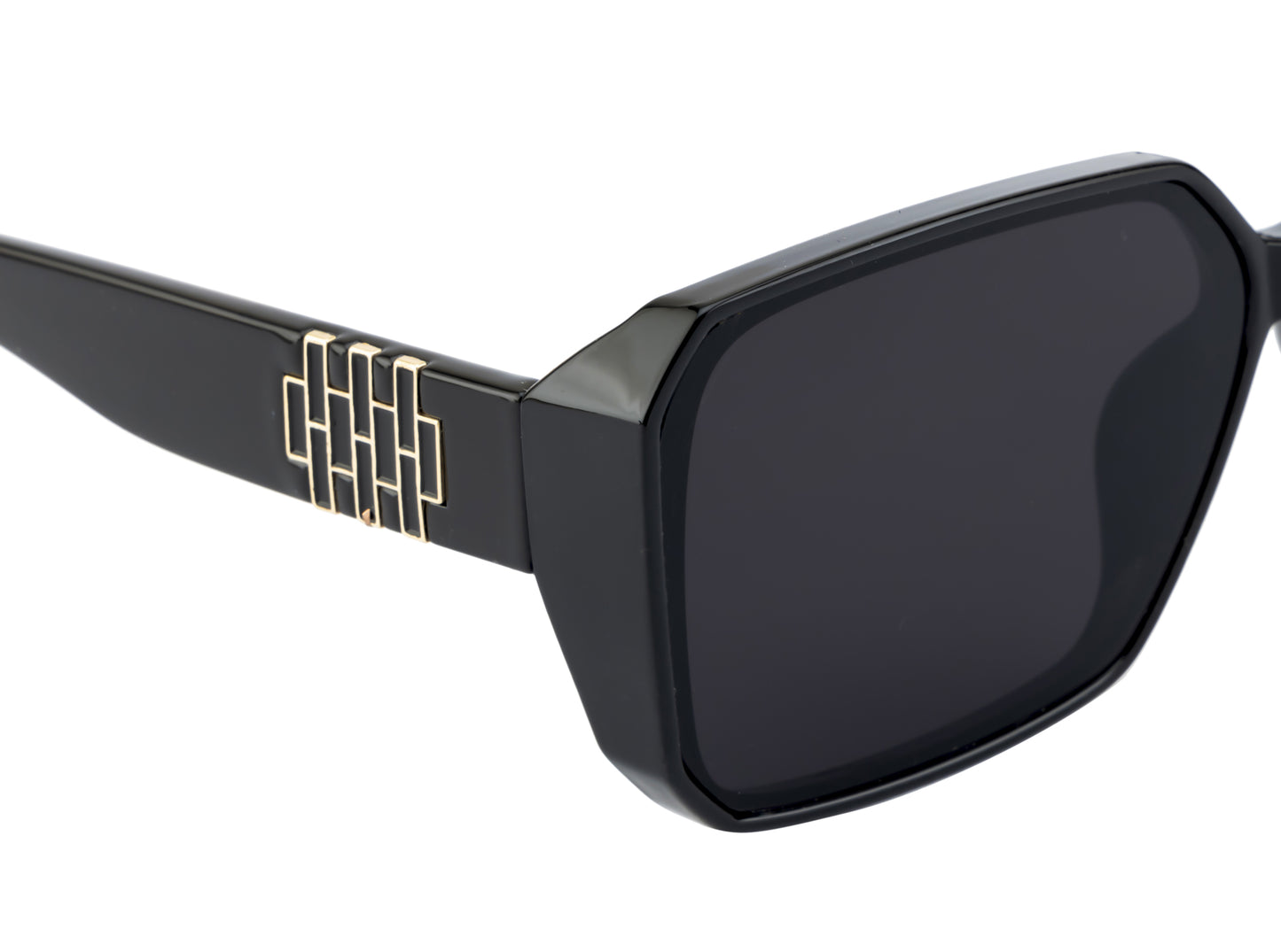 Clark N Palmer Black Rectangular Sunglasses