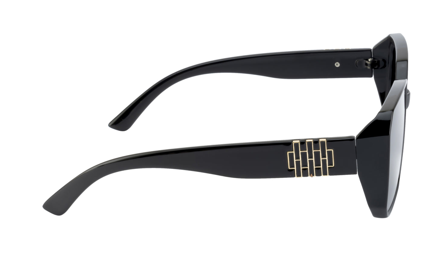 Clark N Palmer Black Rectangular Sunglasses