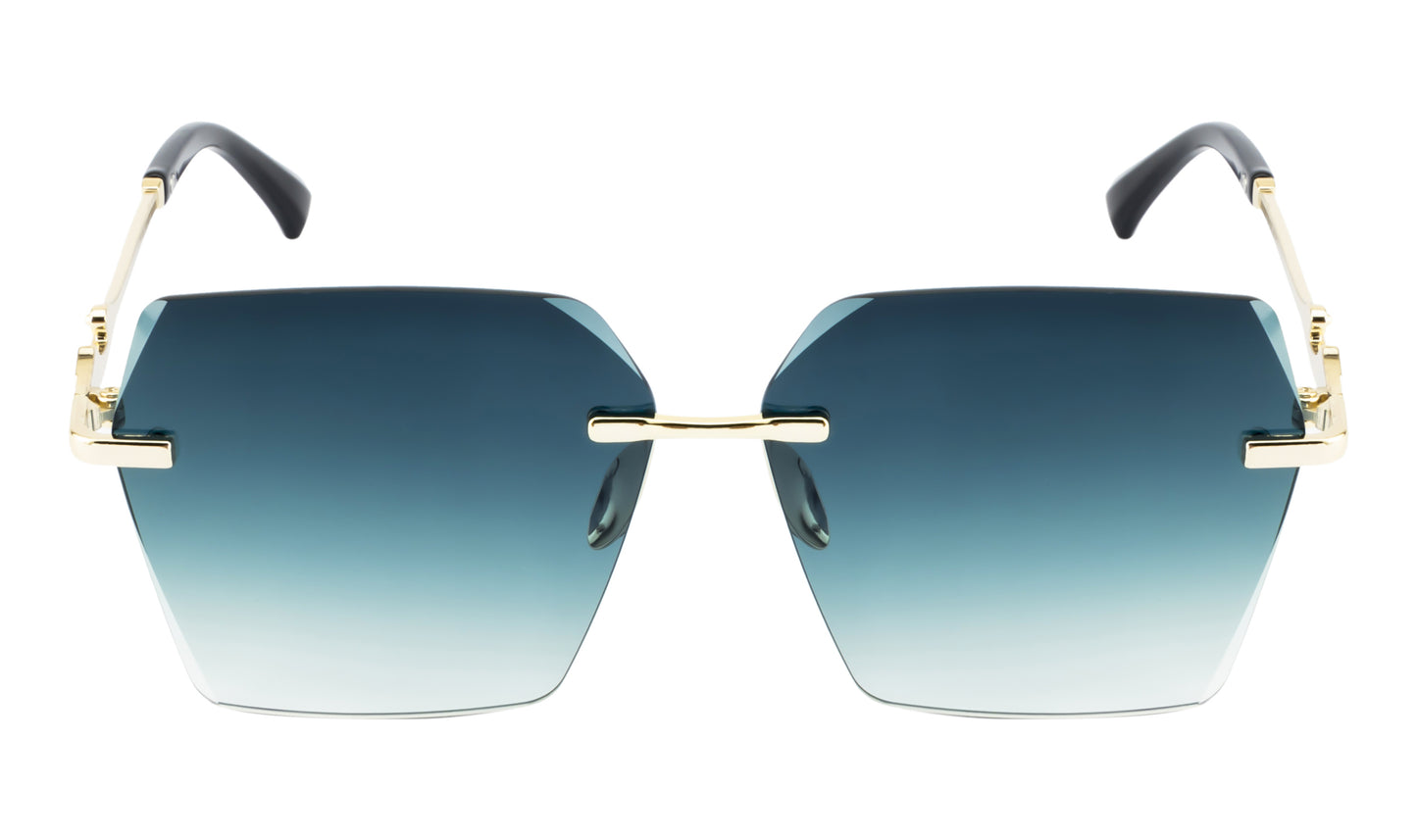 Clark N Palmer Green Rectangular Sunglasses