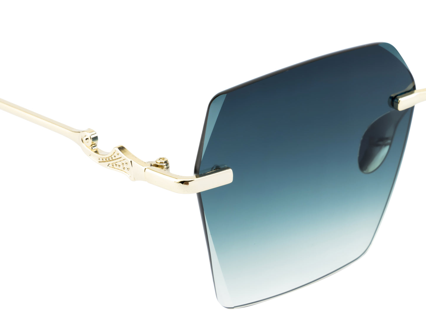 Clark N Palmer Green Rectangular Sunglasses