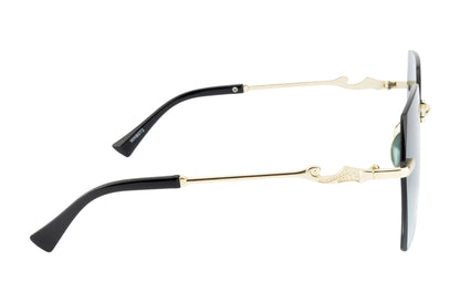 Clark N Palmer Green Rectangular Sunglasses