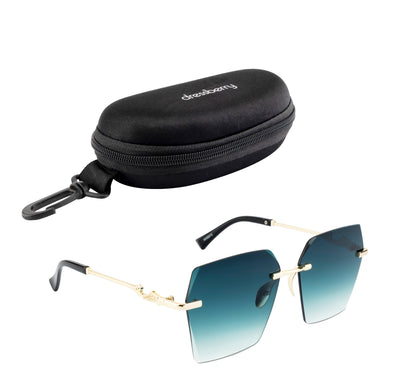 Clark N Palmer Green Rectangular Sunglasses