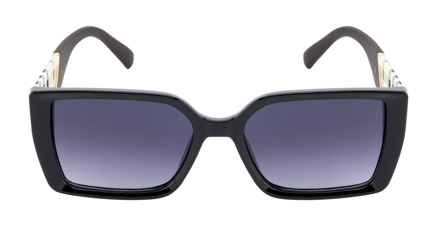 Clark N Palmer Noir Vision Oversized Rectangular Sunglasses