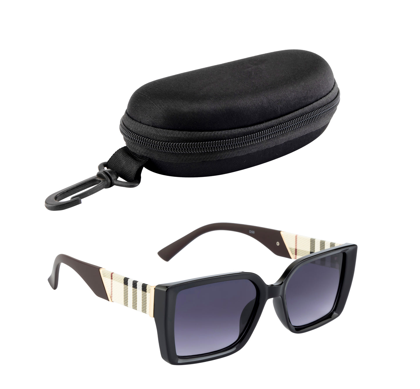 Clark N Palmer Noir Vision Oversized Rectangular Sunglasses