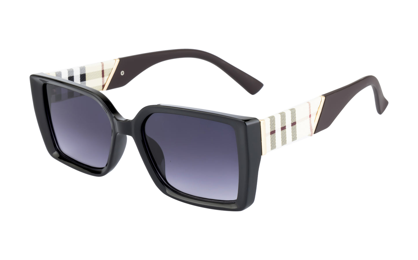 Clark N Palmer Noir Vision Oversized Rectangular Sunglasses