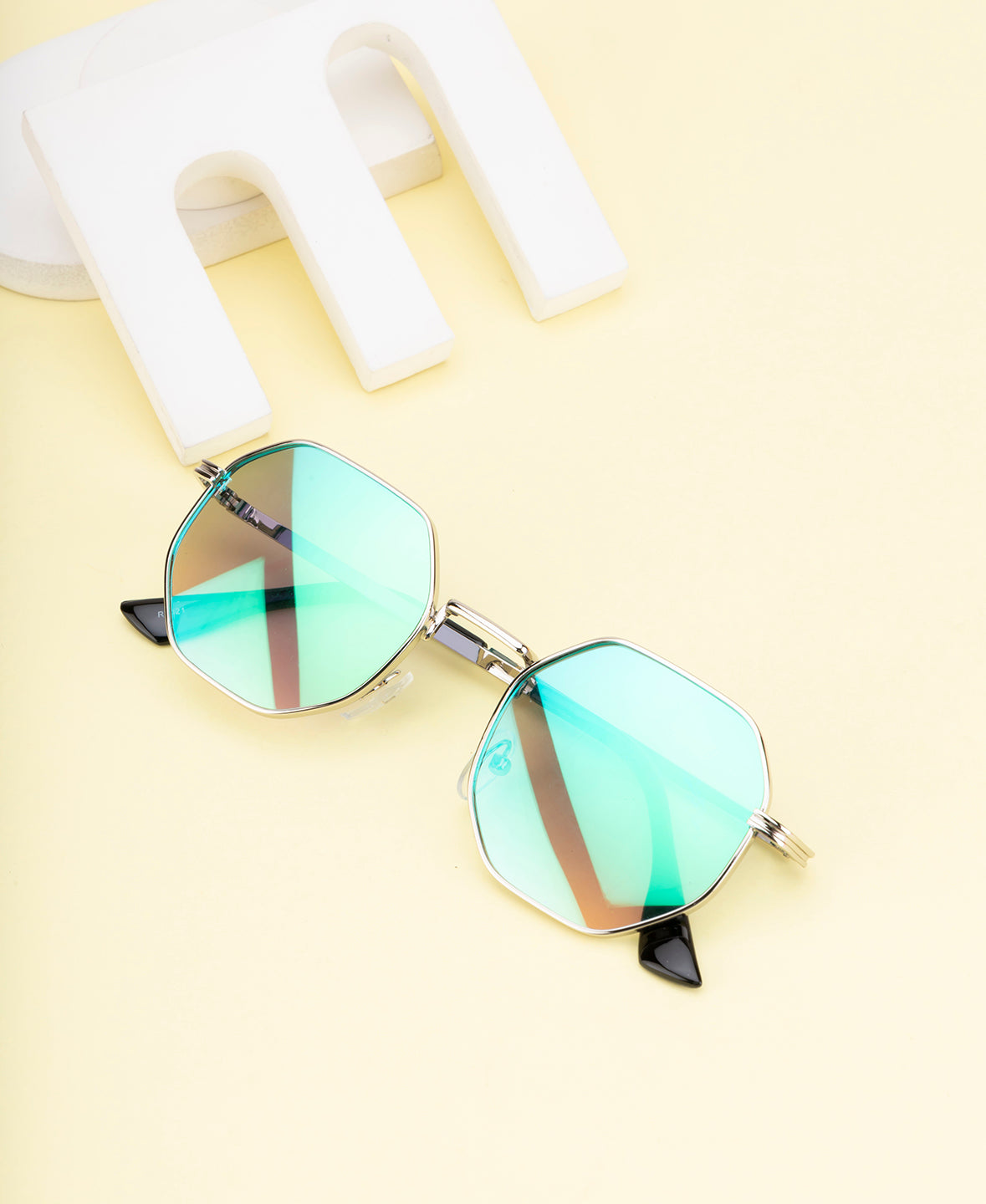 Clark N Palmer Emerald Reflection Hexa Sunglasses