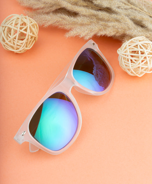 Clark N Palmer Frosted Mirror Blue Sunglasses