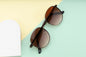 Clark N Palmer Coffee Brown Aviator Sunglasses