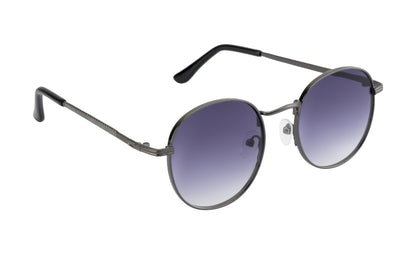 Clark N Palmer Grey Gradient Round Sunglasses