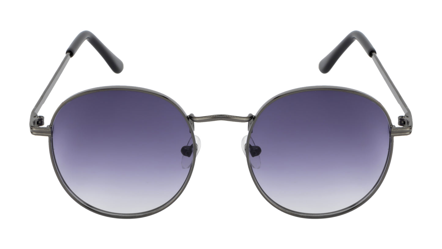 Clark N Palmer Grey Gradient Round Sunglasses