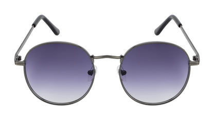 Clark N Palmer Grey Gradient Round Sunglasses