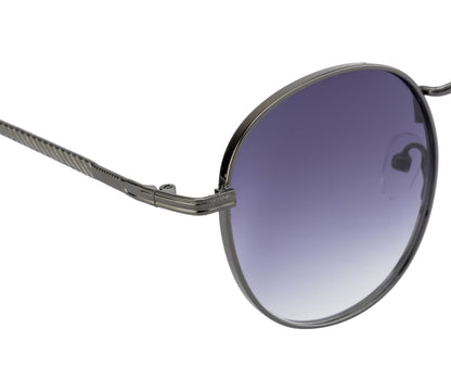 Clark N Palmer Grey Gradient Round Sunglasses