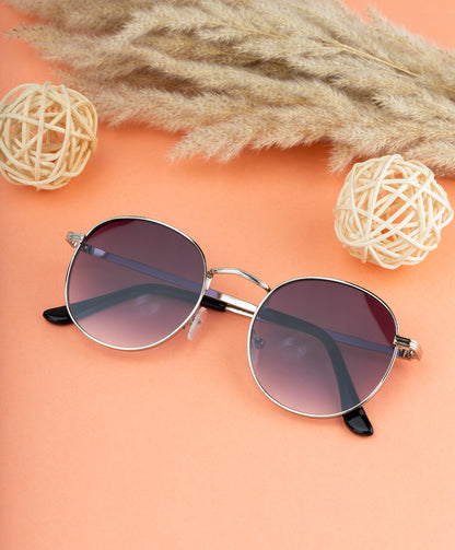 Clark N Palmer Purple Gradient Round Sunglasses