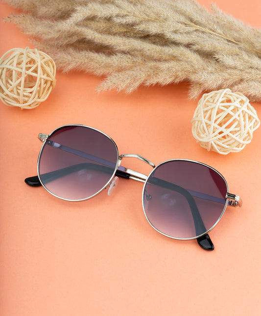 Clark N Palmer Purple Gradient Round Sunglasses