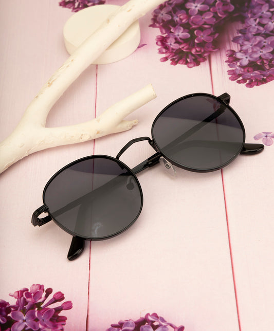 Clark N Palmer Black Round Sunglasses