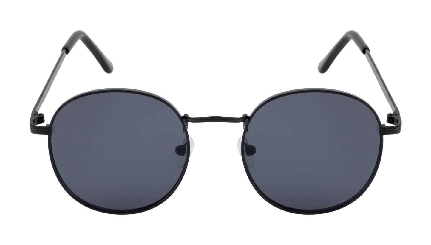Clark N Palmer Black Round Sunglasses