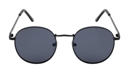 Clark N Palmer Black Round Sunglasses