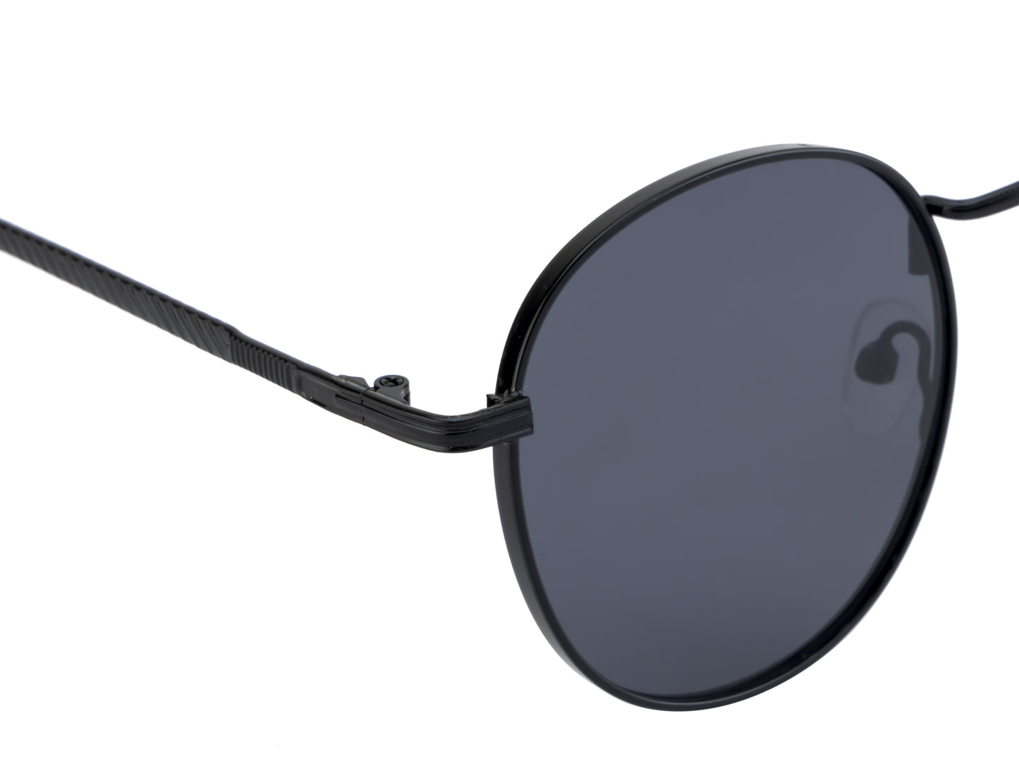 Clark N Palmer Black Round Sunglasses