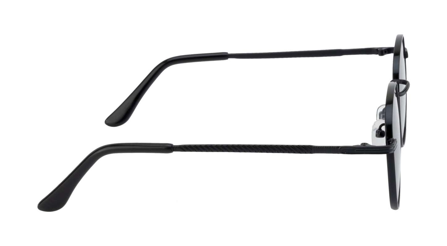 Clark N Palmer Black Round Sunglasses