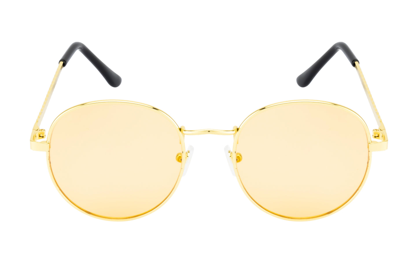 Clark N Palmer Gold Frame Yellow Tinted Sunglasses