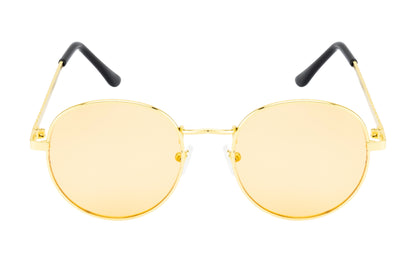 Clark N Palmer Gold Frame Yellow Tinted Sunglasses
