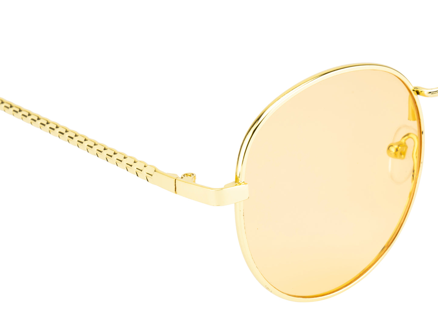 Clark N Palmer Gold Frame Yellow Tinted Sunglasses