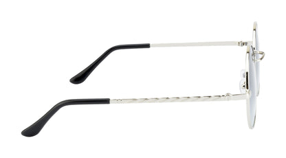 Clark N Palmer Silver Frame Gradient Round Sunglasses