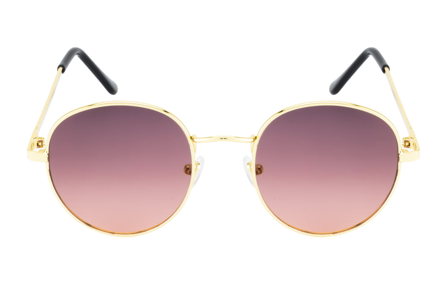 Clark N Palmer Gold Frame Oval Gradient Sunglasses