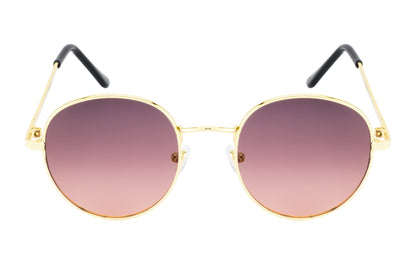 Clark N Palmer Gold Frame Oval Gradient Sunglasses