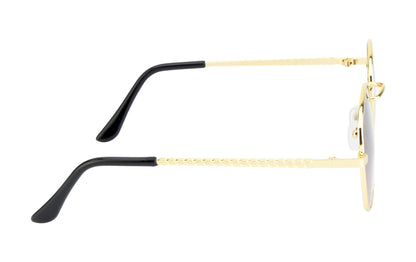 Clark N Palmer Gold Frame Oval Gradient Sunglasses