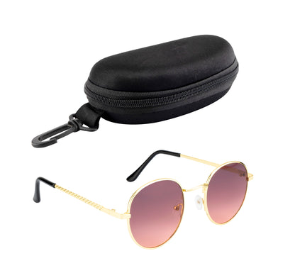 Clark N Palmer Gold Frame Oval Gradient Sunglasses
