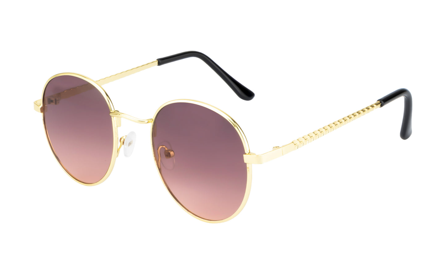 Clark N Palmer Gold Frame Oval Gradient Sunglasses