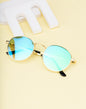 Clark N Palmer Gold Frame Green-Blue Reflective Sunglasses