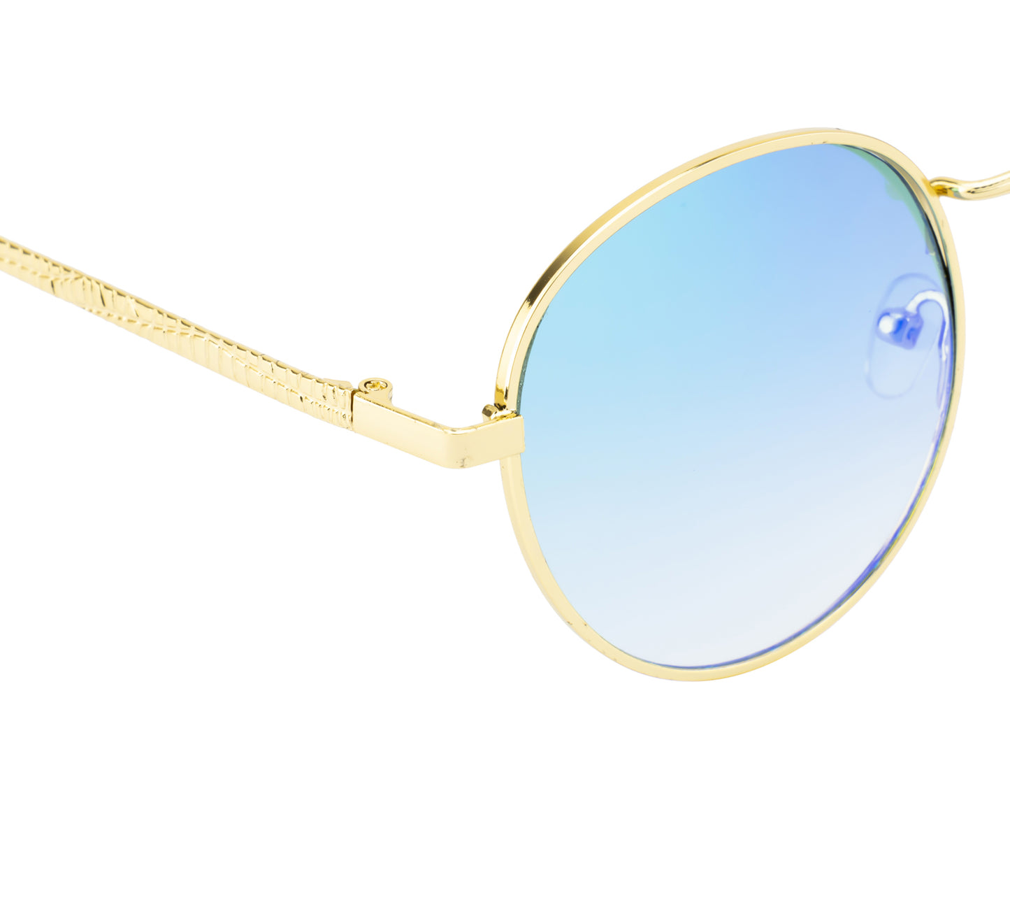 Clark N Palmer Gold Frame Green-Blue Reflective Sunglasses