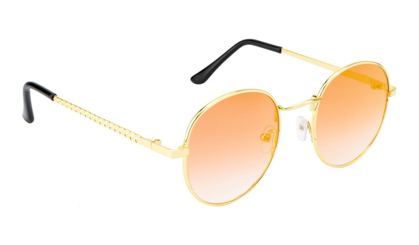 Clark N Palmer Gold Frame Sunset Pink Reflective Sunglasses