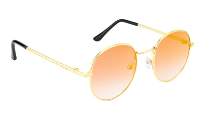 Clark N Palmer Gold Frame Sunset Pink Reflective Sunglasses